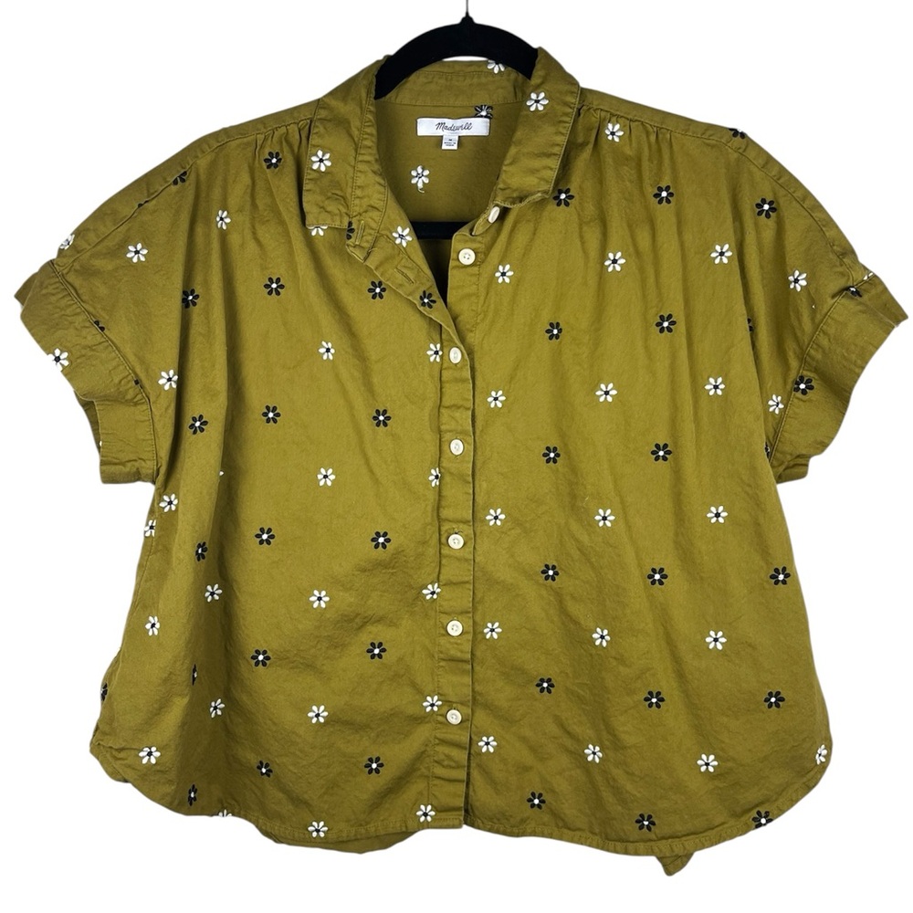 Madewell top button women’s floral preppy  90’s vibe casual